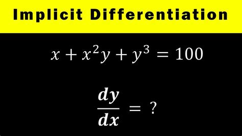 Implicit differentiation (example walkthrough) (video) .